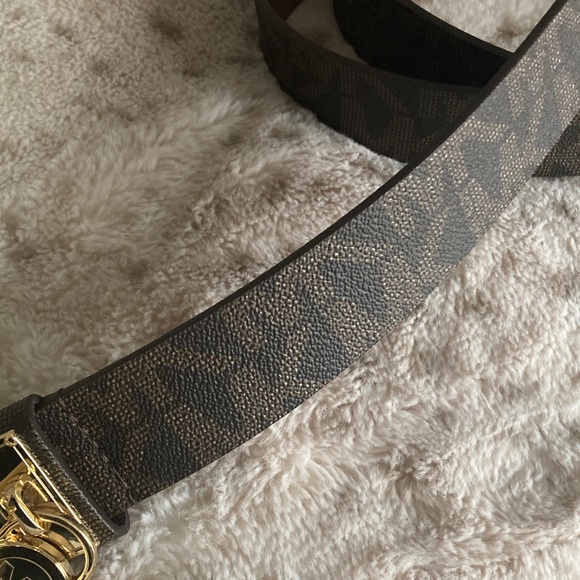 Michael Kors Dark Brown Belt with Gold Buckle